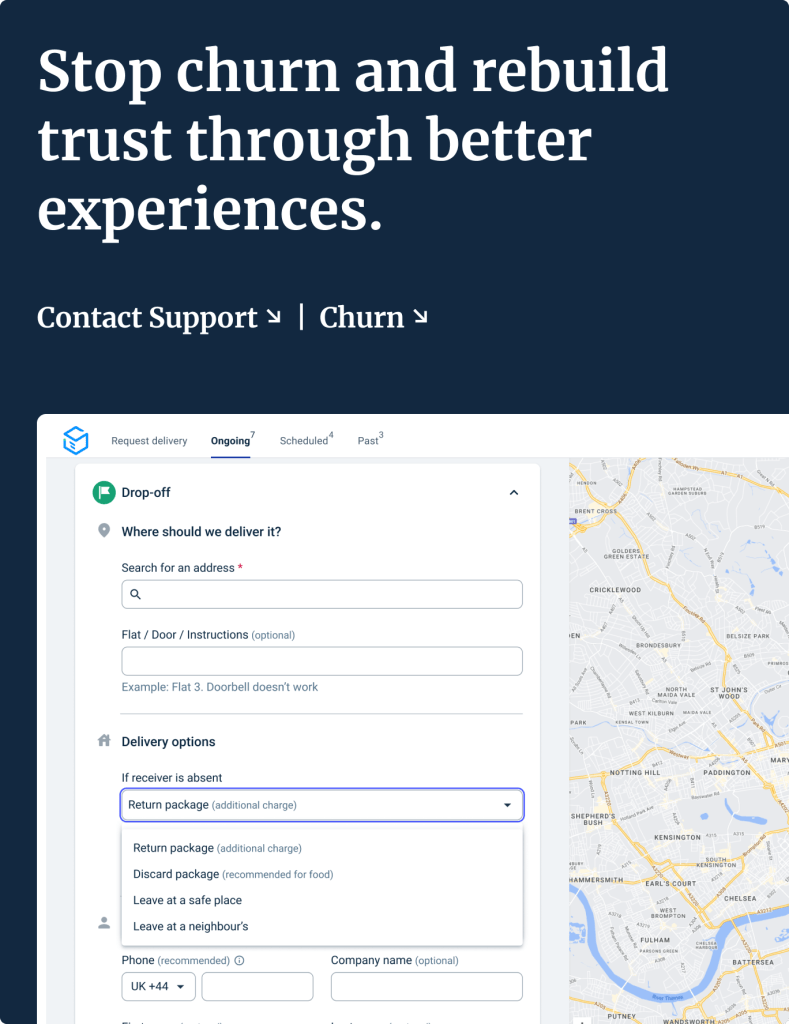 Link to use case: Stop churn and rebuild trust through better experiences.

Decrease of Contact Support.
Decrease of churn.